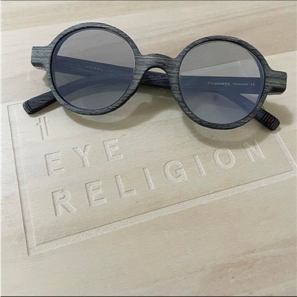 Morel 1880 2975 Wood Round Grey Sunglasses